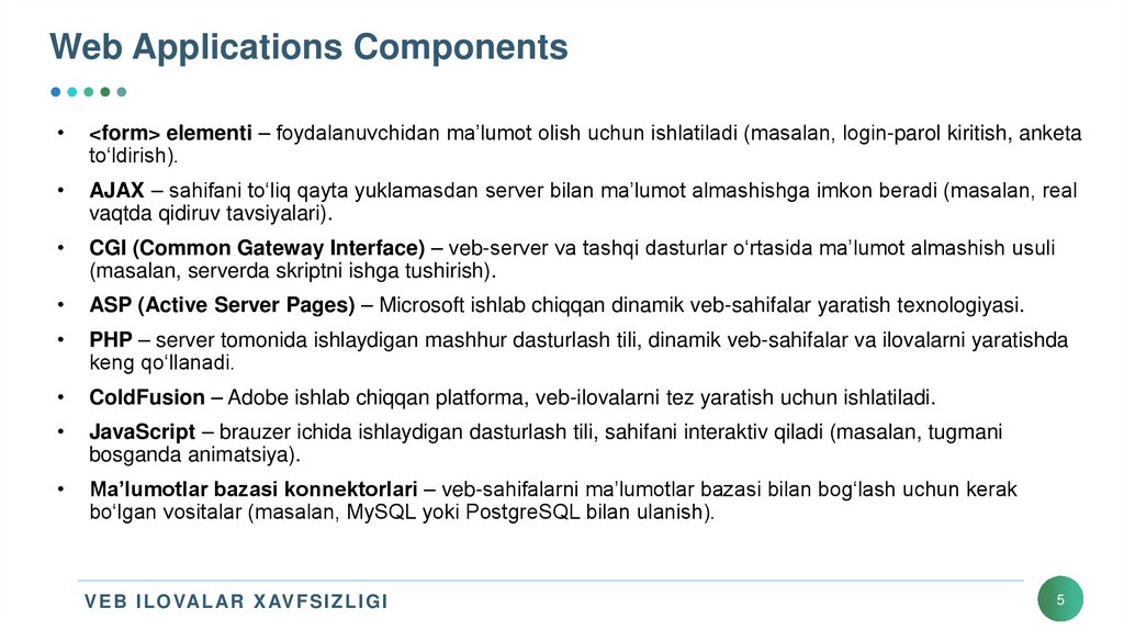 Web Applications Components