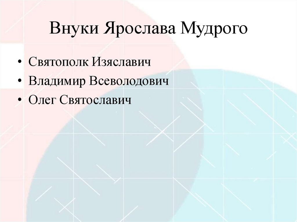 Внуки Ярослава Мудрого