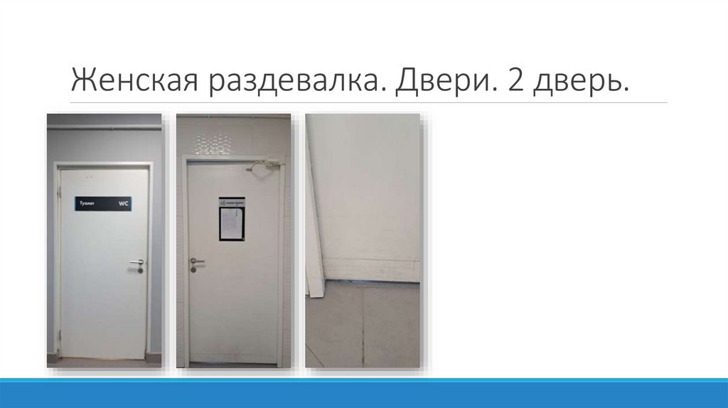 Женская раздевалка. Двери. 2 дверь.