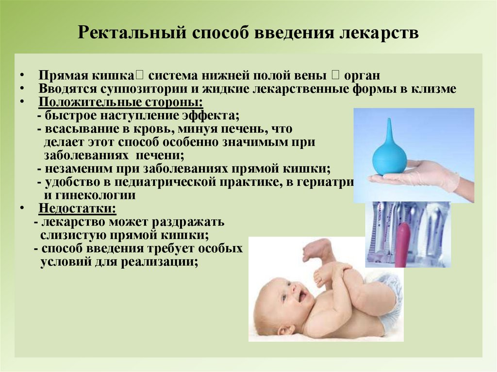 Ректальный способ введения лекарств