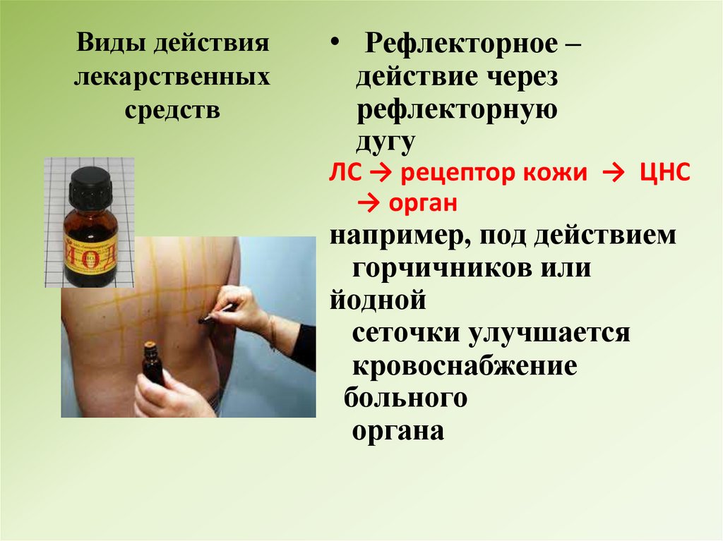 Виды действия лекарственных средств