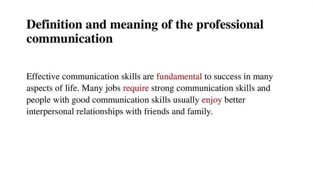 Definition and meaning of the professional communication