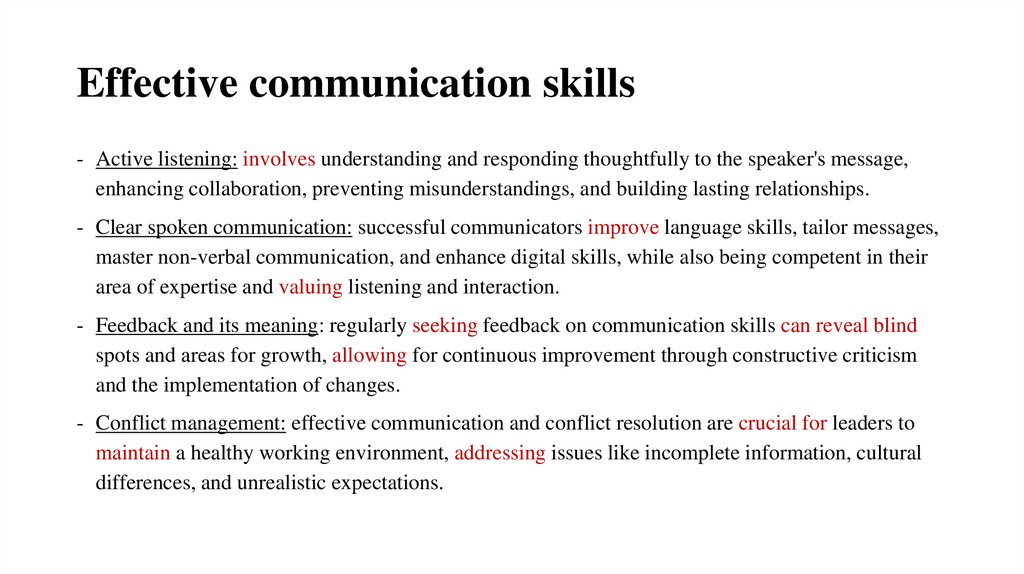 Effective communication skills