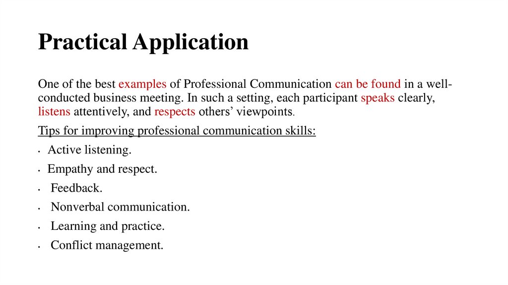 Practical Application