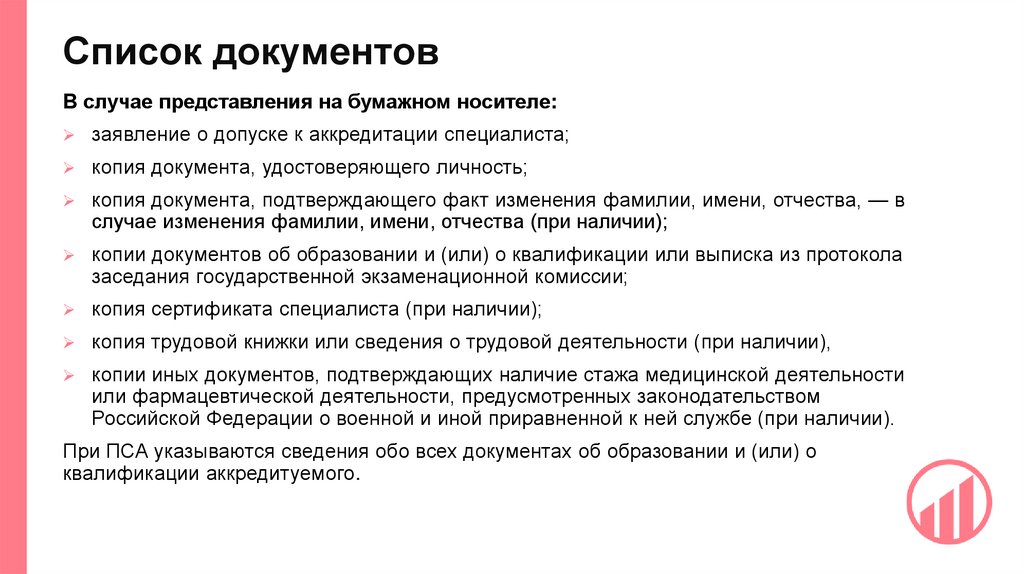 Список документов