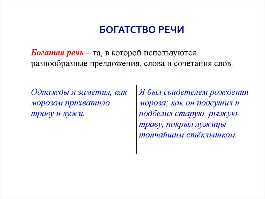 Богатство речи