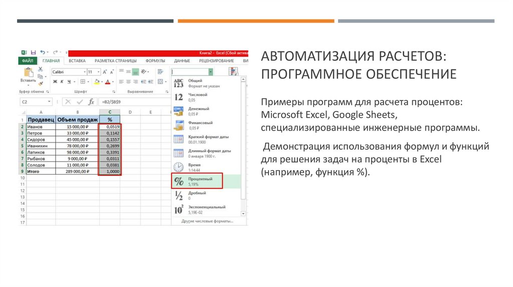 Автоматизация расчетов: программное обеспечение
