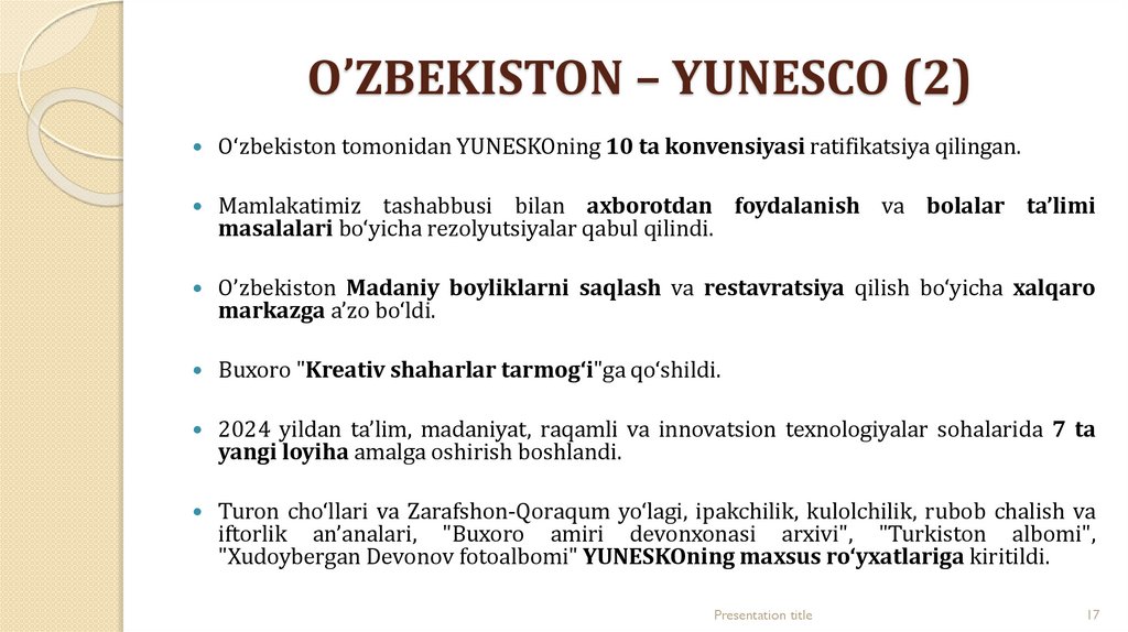 O’ZBEKISTON – YUNESCO (2)