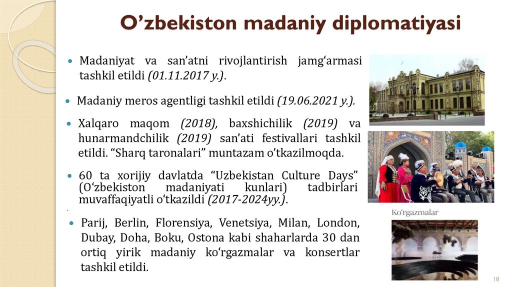 O’zbekiston madaniy diplomatiyasi