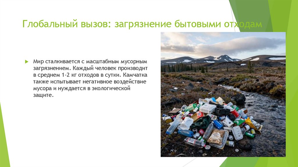 Глобальный вызов: загрязнение бытовыми отходам