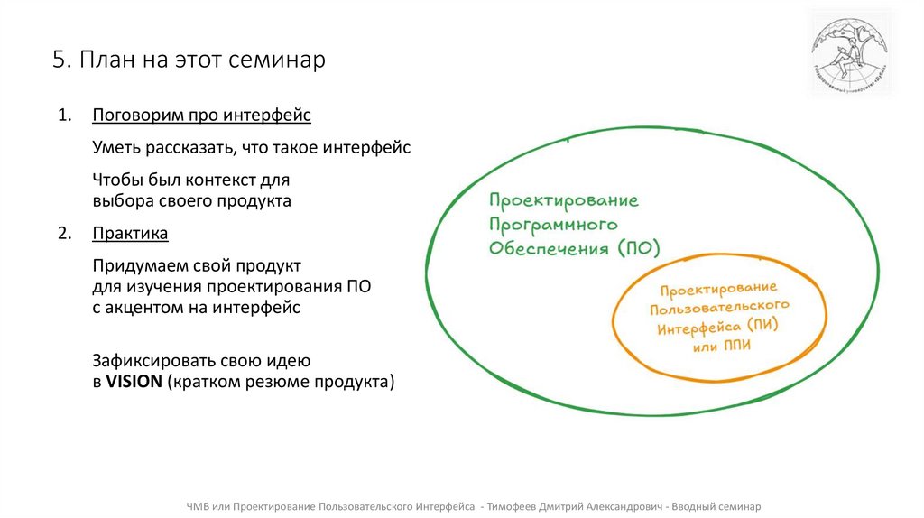 5. План на этот семинар