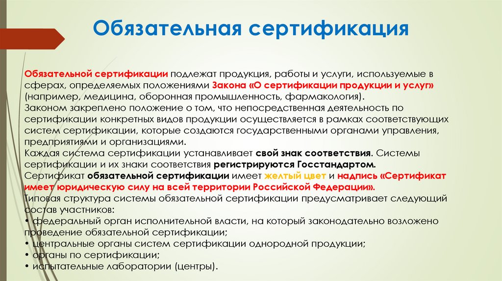 Обязательная сертификация