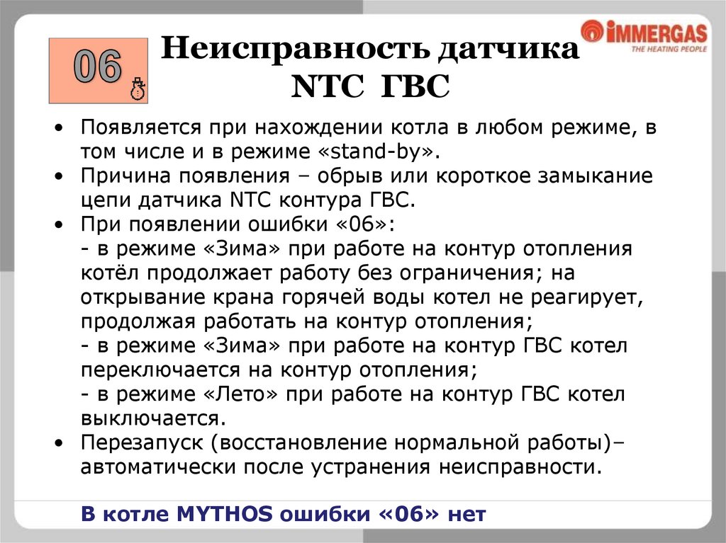 Неисправность электро- механических контактов