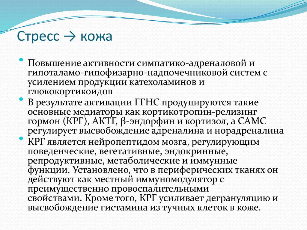 Стресс → кожа