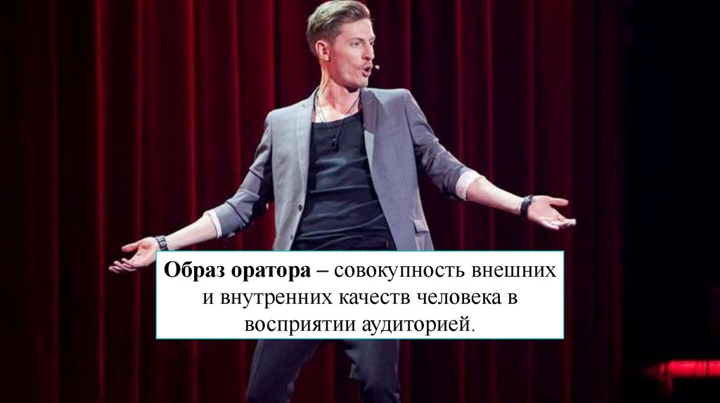 Образ оратора – совокупность внешних и внутренних качеств человека в восприятии аудиторией.