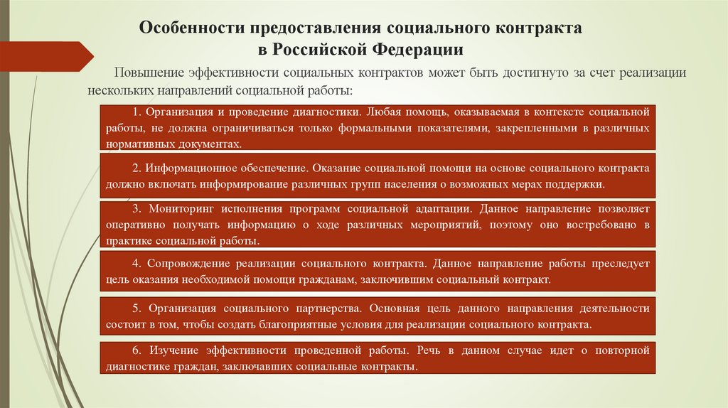 Особенности предоставления социального контракта в Российской Федерации