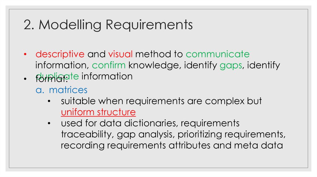 2. Modelling Requirements