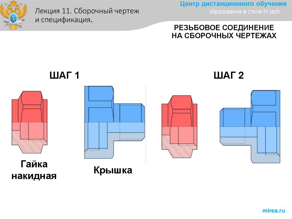 РЕЗЬБОВОЕ СОЕДИНЕНИЕ НА СБОРОЧНЫХ ЧЕРТЕЖАХ