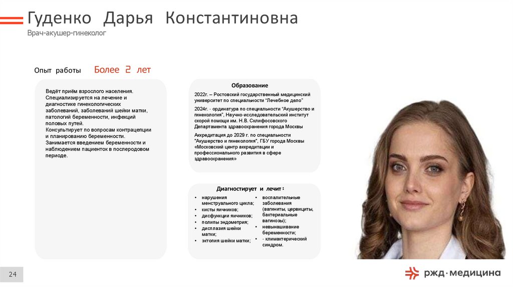 Гуденко Дарья Константиновна Врач-акушер-гинеколог