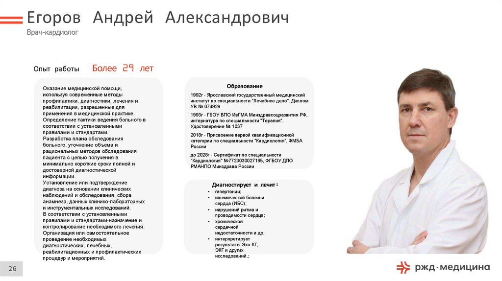 Егоров Андрей Александрович Врач-кардиолог