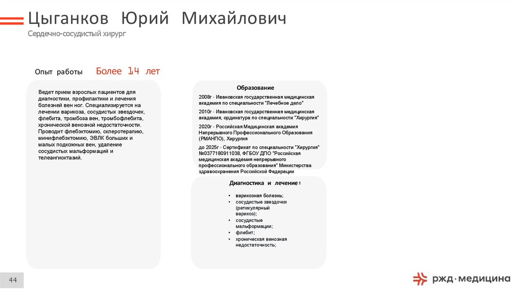 Цыганков Юрий Михайлович Сердечно-сосудистый хирург