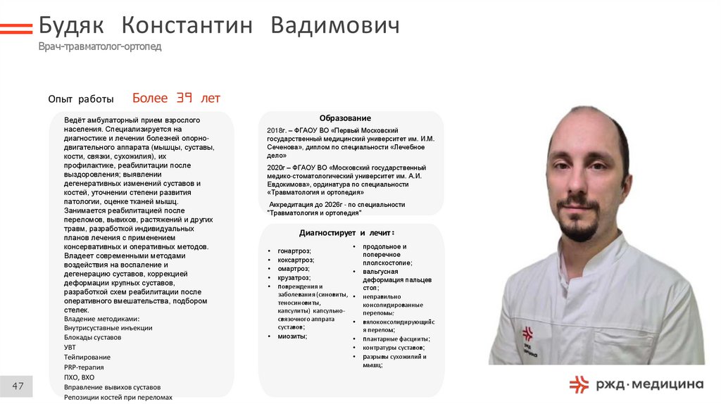 Будяк Константин Вадимович Врач-травматолог-ортопед
