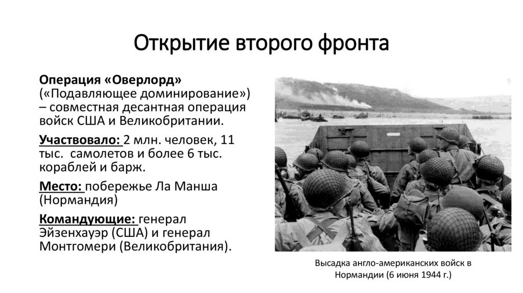 Открытие второго фронта