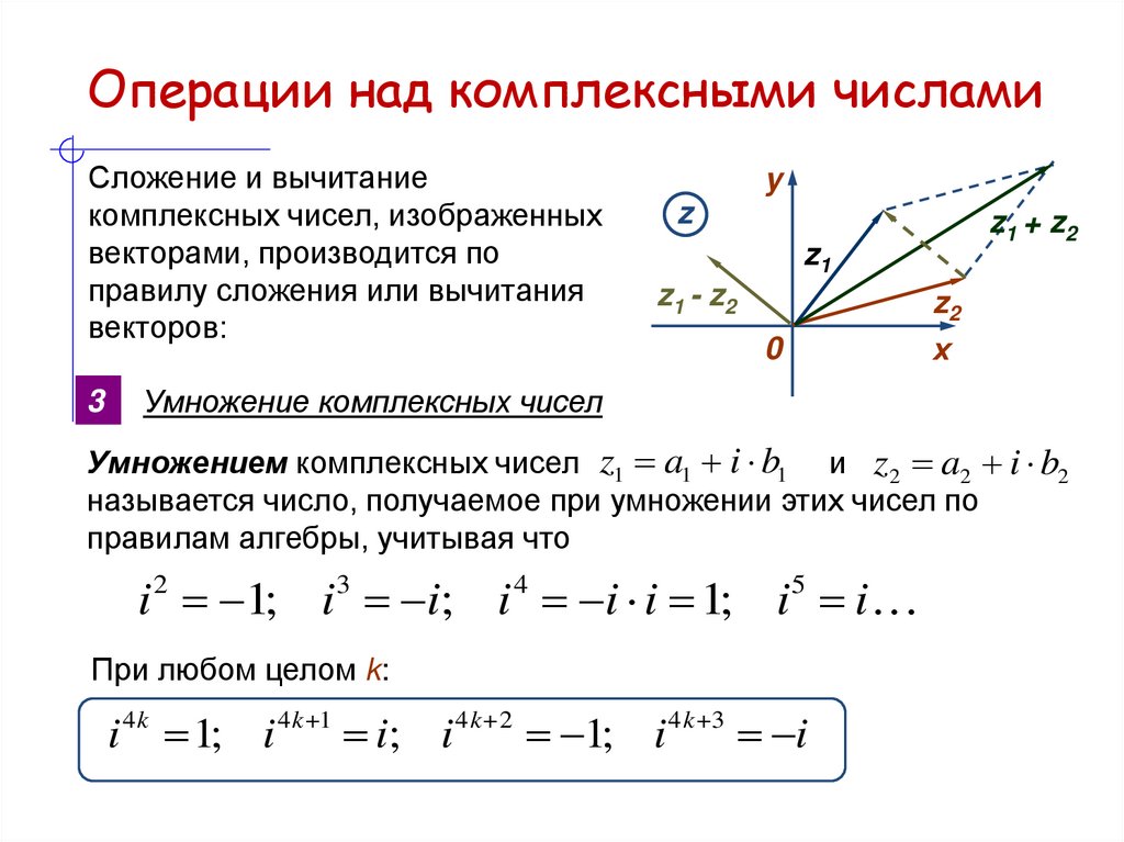Операции над комплексными числами