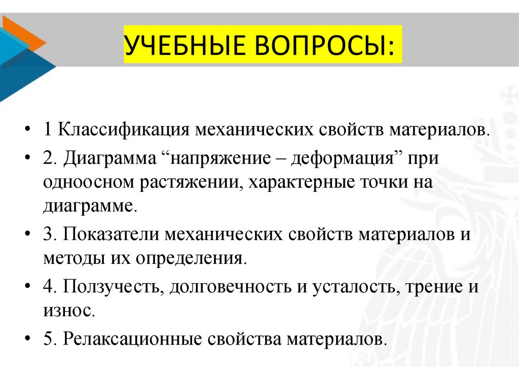 УЧЕБНЫЕ ВОПРОСЫ: