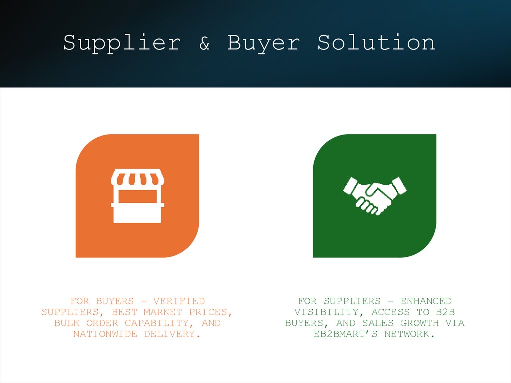 Supplier & Buyer Solution