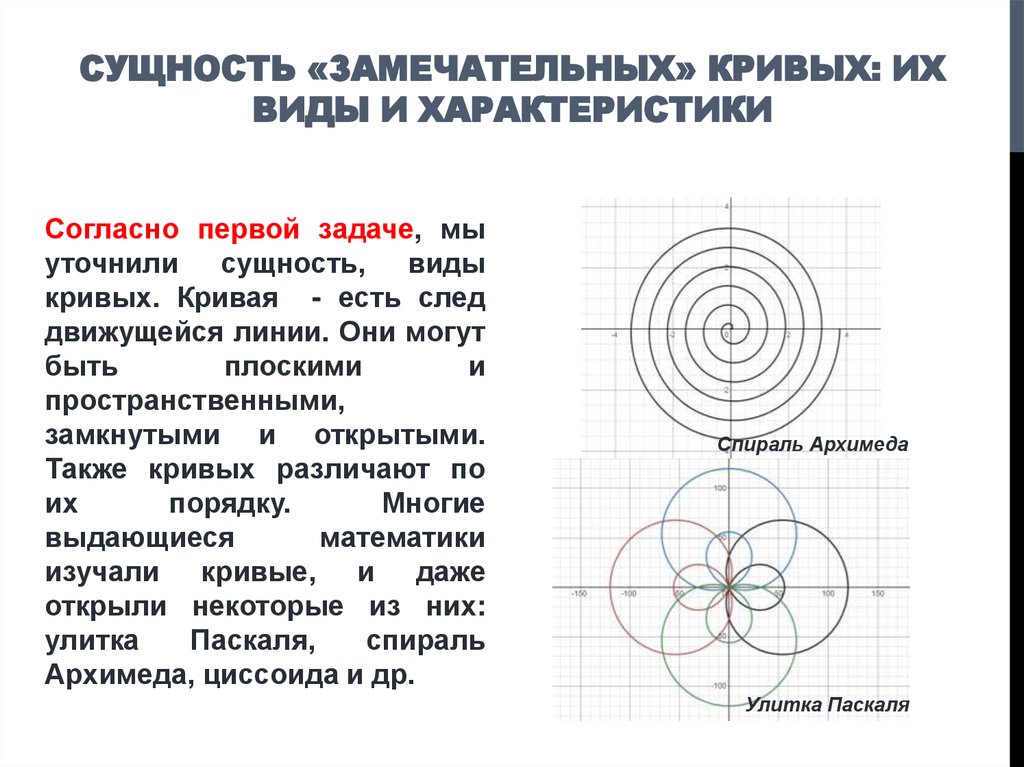Сущность «замечательных» кривых: их виды и характеристики