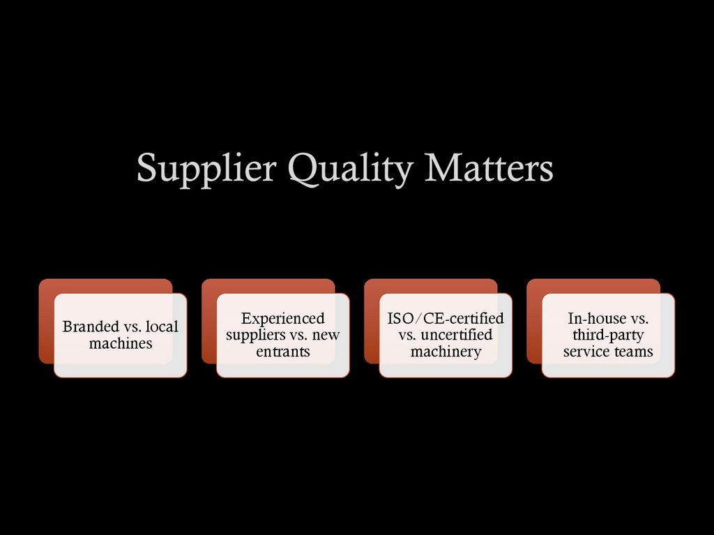 Supplier Quality Matters