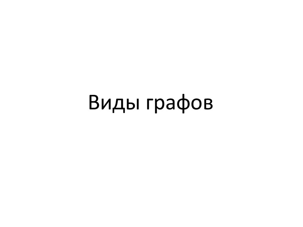 Виды графов