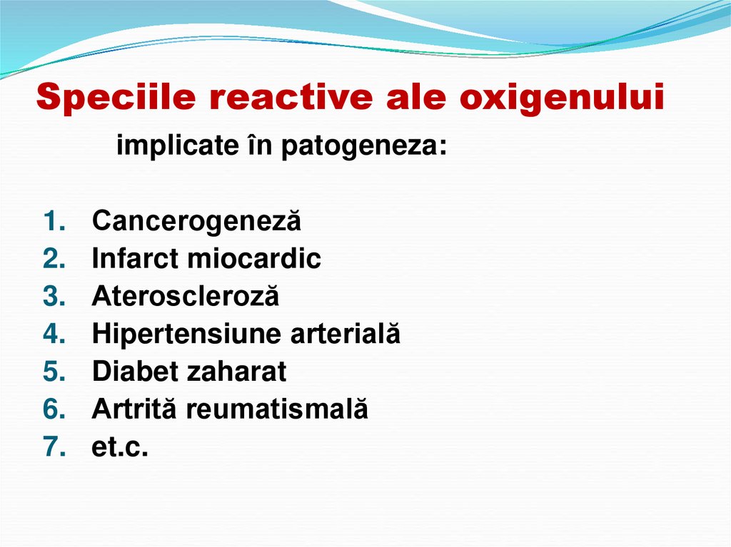 Speciile reactive ale oxigenului