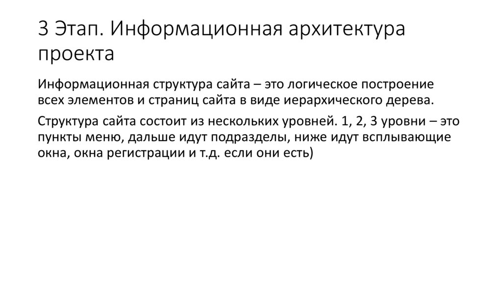 3 Этап. Информационная архитектура проекта