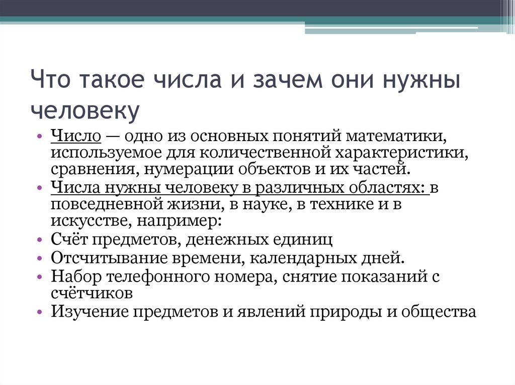 Что такое числа и зачем они нужны человеку