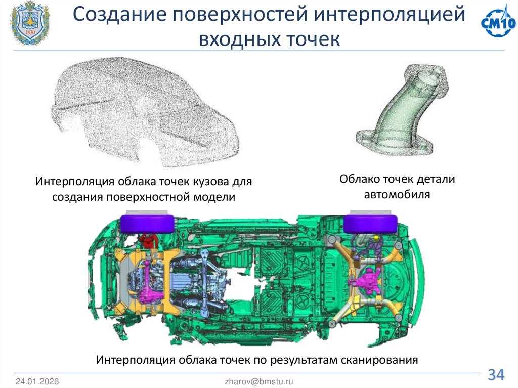 Создание поверхностей интерполяцией входных точек