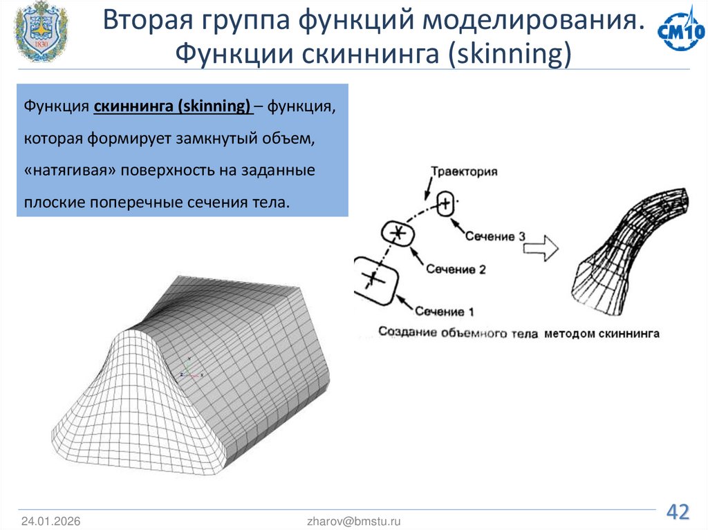 Вторая группа функций моделирования. Функции скиннинга (skinning)