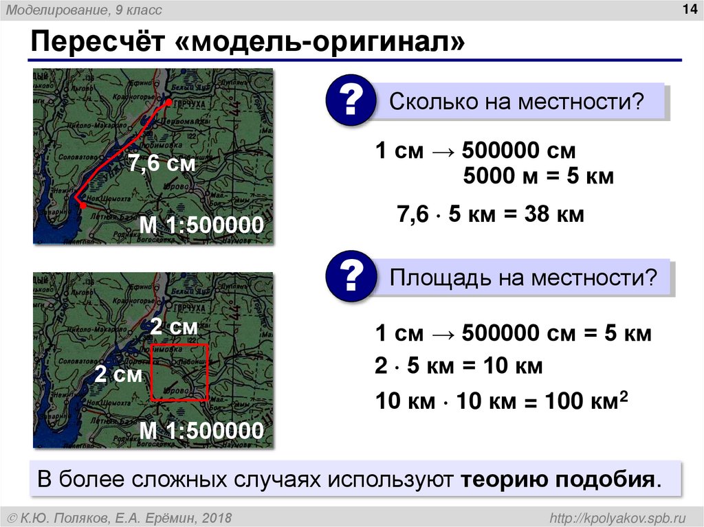 Пересчёт «модель-оригинал»