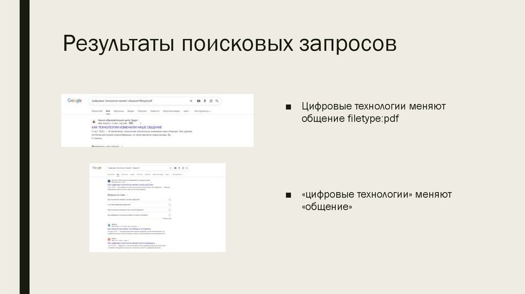 Результаты поисковых запросов
