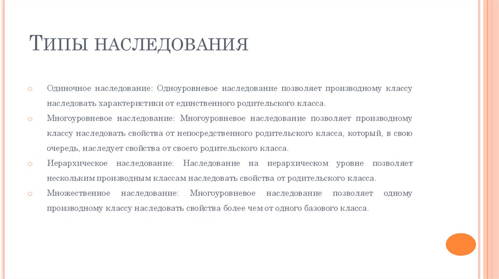 Типы наследования