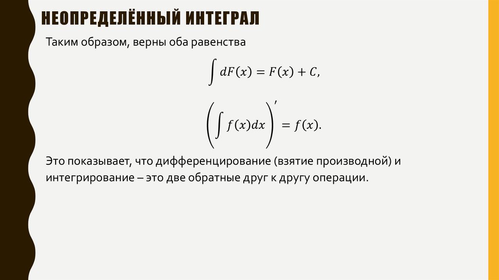 Неопределённый интеграл