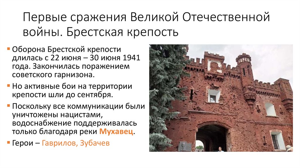 Первые сражения Великой Отечественной войны. Брестская крепость