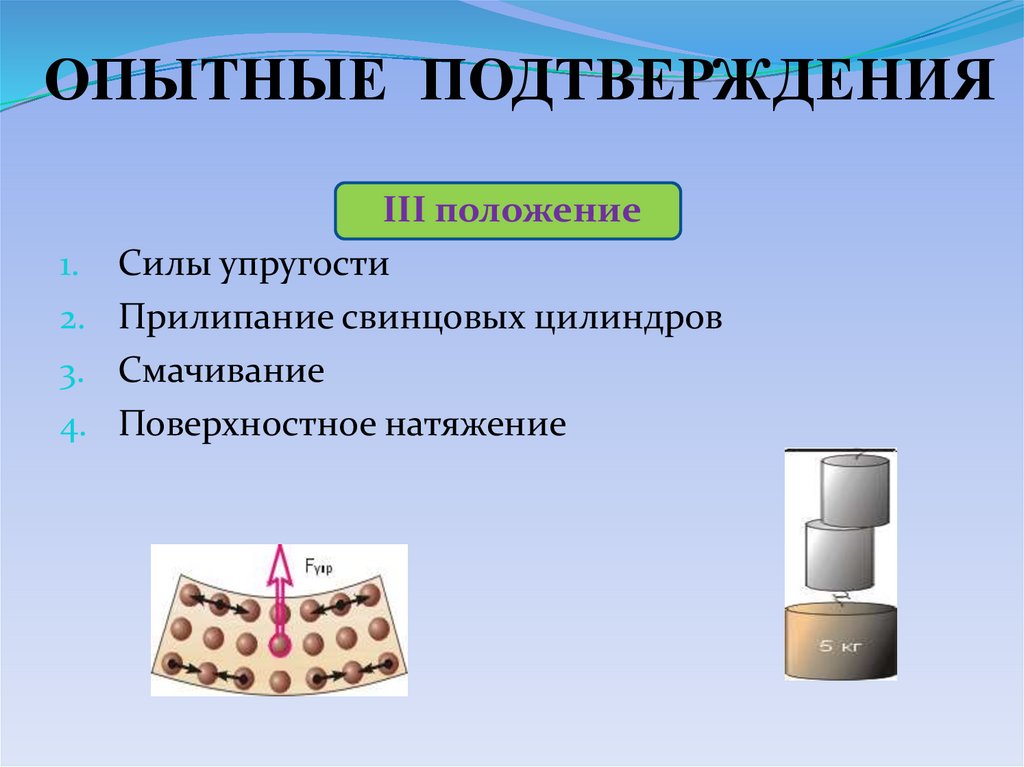 ОПЫТНЫЕ ПОДТВЕРЖДЕНИЯ