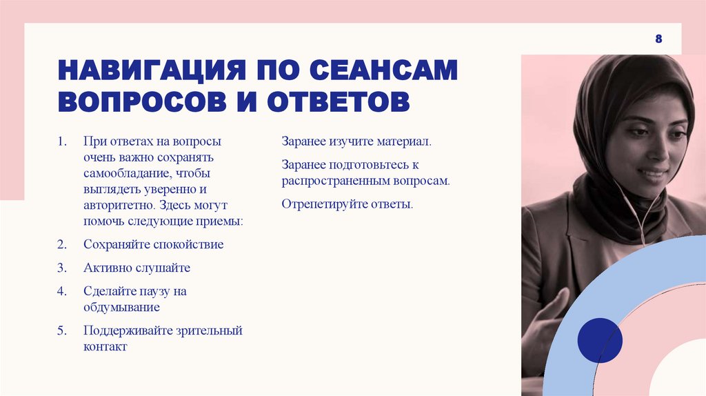 Навигация по сеансам вопросов и ответов