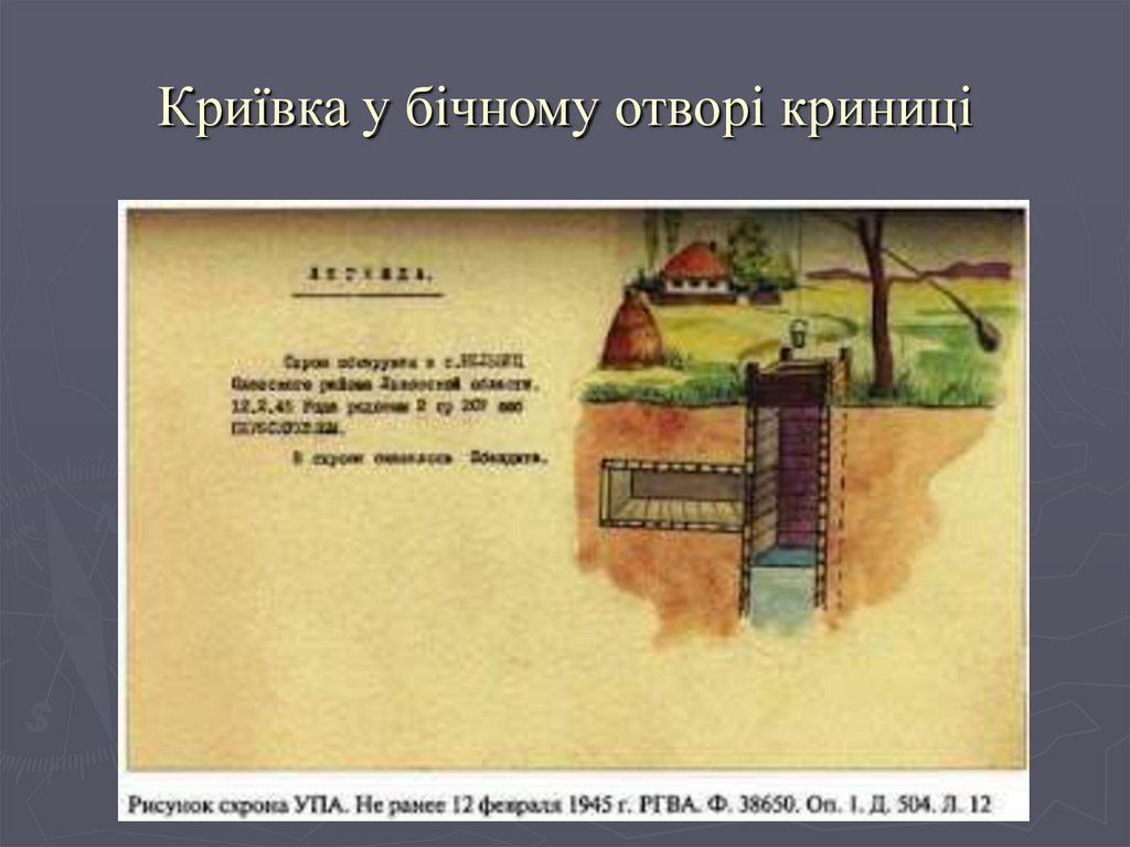 Криївка у бічному отворі криниці