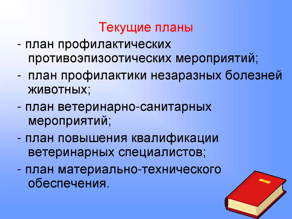 Текущие планы