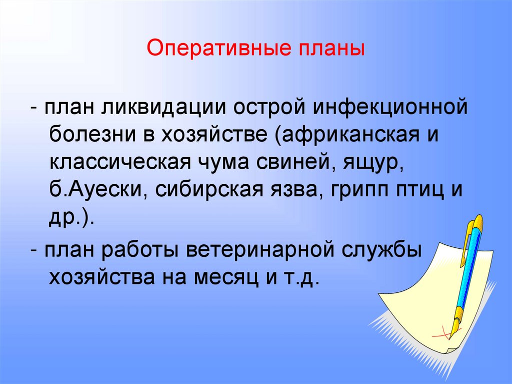 Оперативные планы