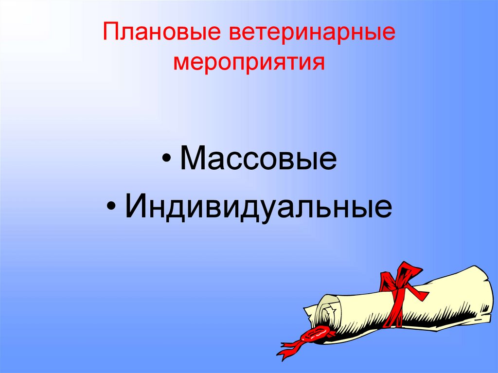 Плановые ветеринарные мероприятия