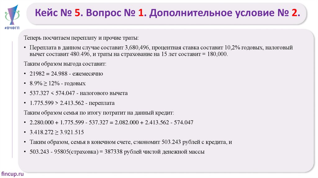 Кейс № 5. Вопрос № 1. Дополнительное условие № 2.